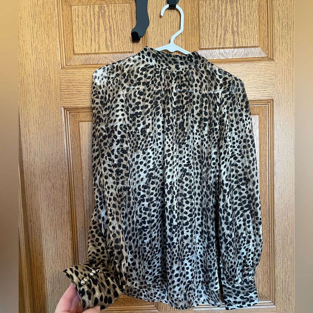 Cheetah chiffon blouse